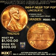 ***Auction Highlight*** 1964-p Lincoln Cent Near Top Pop! 1c Graded GEM++ RD BY USCG (fc)