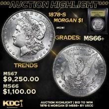 ***Auction Highlight*** 1878-s Morgan Dollar 1 Graded GEM++ Unc By USCG (fc)