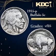 1915-p Buffalo Nickel 5c Grades vf+