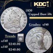 1830 Capped Bust Half Dollar 50c Graded xf40 By SEGS