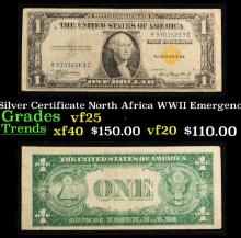 1935A $1 Silver Certificate North Africa WWII Emergency Currency Grades vf+