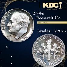 Proof 1974-s Roosevelt Dime 10c Grades GEM++ Proof Cameo