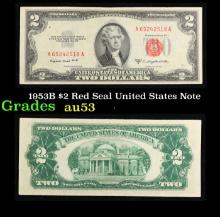 1953B $2 Red Seal United States Note Grades Select AU