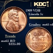 1909 VDB Lincoln Cent 1c Grades GEM Unc RD