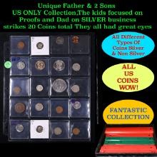 Unique Father & 2 Sons US ONLY Collection,The kids focused on Proofs and Dad on SILVER business stri