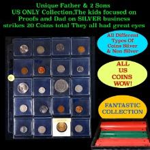 Unique Father & 2 Sons US ONLY Collection,The kids focused on Proofs and Dad on SILVER business stri