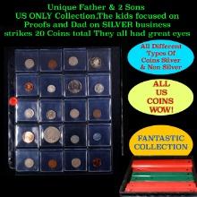 Unique Father & 2 Sons US ONLY Collection,The kids focused on Proofs and Dad on SILVER business stri