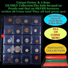 Unique Father & 2 Sons US ONLY Collection,The kids focused on Proofs and Dad on SILVER business stri