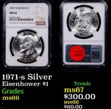 NGC 1971-s Silver Eisenhower Dollar 1 Graded ms66 By NGC