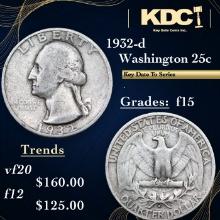 1932-d Washington Quarter 25c Grades f+