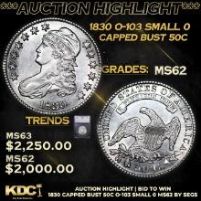 ***Auction Highlight*** 1830 Capped Bust Half Dollar O-103 Small 0 50c Graded ms62 By SEGS (fc)