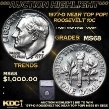 ***Auction Highlight*** 1977-d Roosevelt Dime Near Top Pop! 10c Graded ms68 BY SEGS (fc)