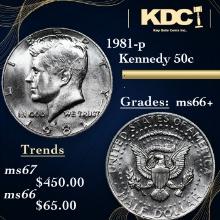 1981-p Kennedy Half Dollar 50c Grades GEM++ Unc