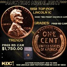 Proof ***Auction Highlight*** 1958 Lincoln Cent TOP POP! 1c Graded pr69 rd cam BY SEGS (fc)