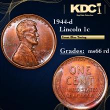 1944-d Lincoln Cent 1c Grades GEM++ Unc RD