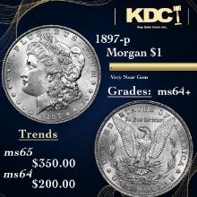 1897-p Morgan Dollar $1 Grades Choice+ Unc