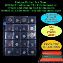 Unique Father & 2 Sons US ONLY Collection,The kids focused on Proofs and Dad on SILVER business stri