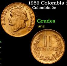 1959 Colombia 2 Centavos KM#214 Grades Brilliant Uncirculated