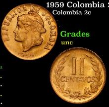 1959 Colombia 2 Centavos KM#214 Grades Brilliant Uncirculated