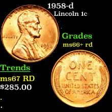 1958-d Lincoln Cent 1c Grades GEM++ RD