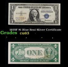 1935F $1 Blue Seal Silver Certificate Grades Select CU