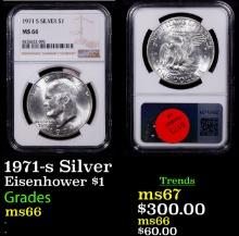 NGC 1971-s Silver Eisenhower Dollar 1 Graded ms66 By NGC