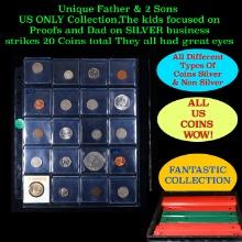 Unique Father & 2 Sons US ONLY Collection,The kids focused on Proofs and Dad on SILVER business stri