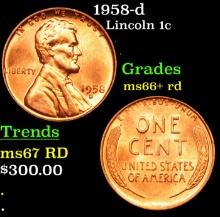 1958-d Lincoln Cent 1c Grades GEM++ RD