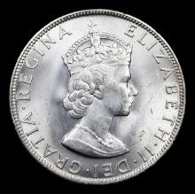 1964 Bermuda 1 Crown Silver KM# 14 Grades GEM Unc