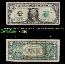 **Star Note** 1963B $1 Green Seal Federal Reserve Note Grades vf++