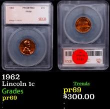 Proof 1962 Lincoln Cent 1c Graded pr69 By SEGS