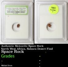 Authentic Meteorite Space Rock North West Africa, Sahara Desert Find Graded By INB