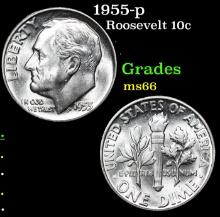 1955-p Roosevelt Dime 10c Grades GEM+ Unc