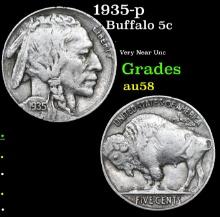 1935-p Buffalo Nickel 5c Grades Choice AU/BU Slider