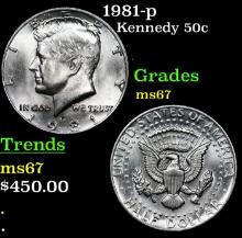 1981-p Kennedy Half Dollar 50c Grades GEM++ Unc