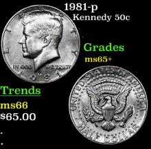 1981-p Kennedy Half Dollar 50c Grades GEM+ Unc