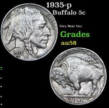 1935-p Buffalo Nickel 5c Grades Choice AU/BU Slider