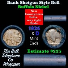 Buffalo Nickel Shotgun Roll in Old Bank Style 'Bell Telephone' Wrapper 1926 & d Mint Ends