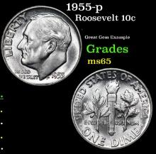 1955-p Roosevelt Dime 10c Grades GEM Unc