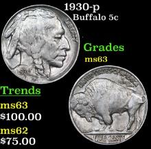 1930-p Buffalo Nickel 5c Grades Select Unc