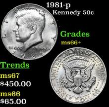 1981-p Kennedy Half Dollar 50c Grades GEM++ Unc