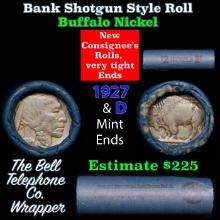 Buffalo Nickel Shotgun Roll in Old Bank Style 'Bell Telephone' Wrapper 1927 & d Mint Ends