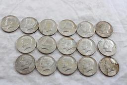 16 40% Silver 1966 Kennedy Half Dollars