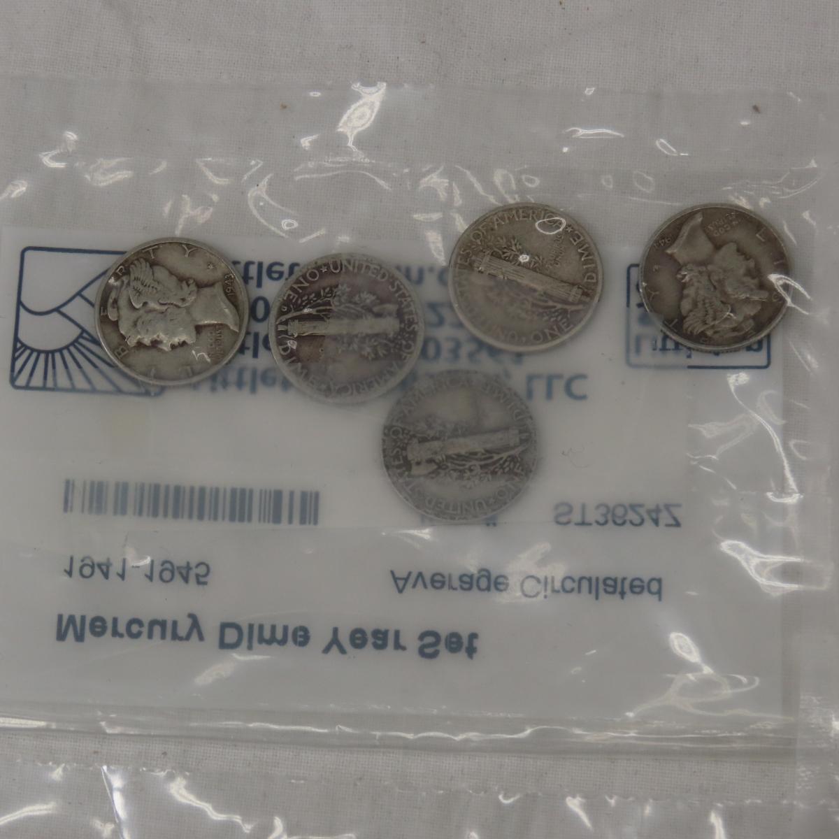 6 1941-1945 Mercury Dime Year Sets Littleton Coin