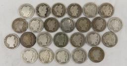 25 Barber Silver Dimes 1897-1916