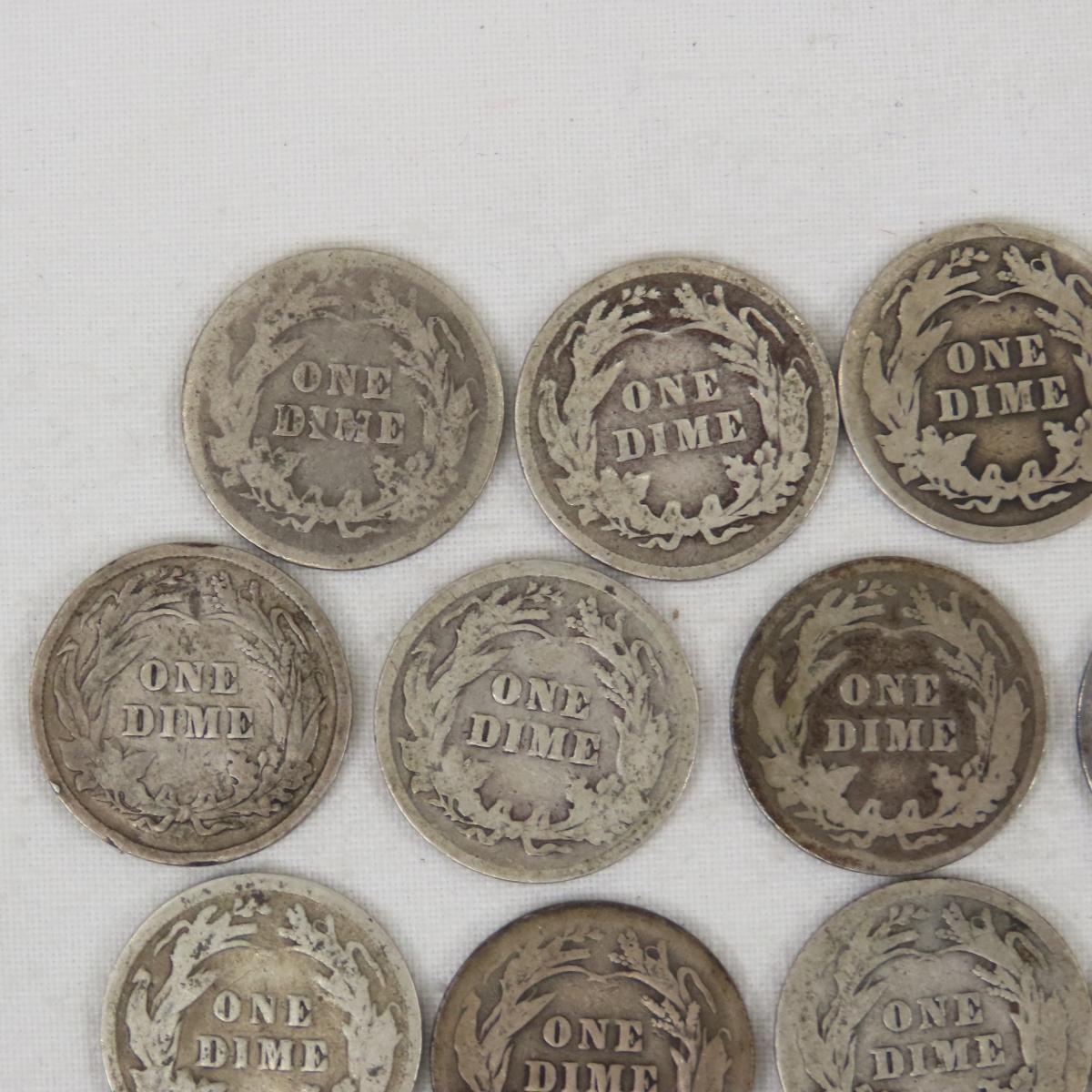 25 Barber Silver Dimes 1897-1916