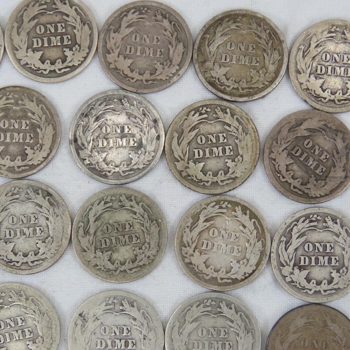 25 Barber Silver Dimes 1897-1916