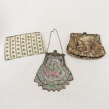 2 French Handbags and Whiting & Davis Mesh Purse