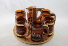 Siesta Ware Western Roundup Mug Set w/Tray