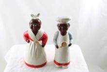 Black Americana Mammy & Chef S&P Shakers 8 1/2"